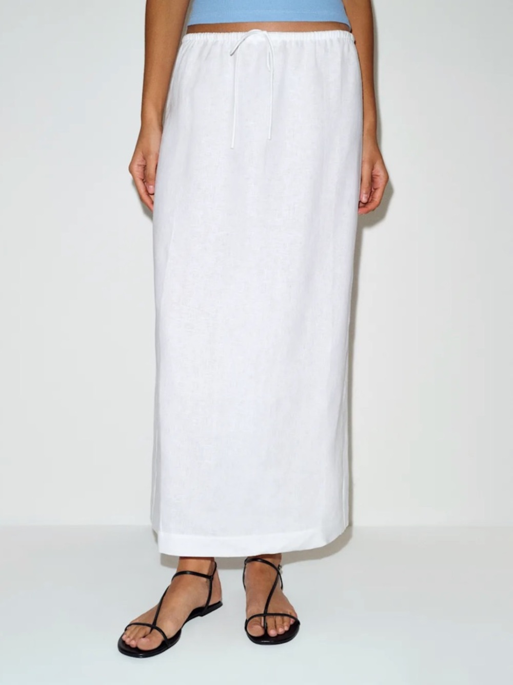 Reformation White Linen Maxi Skirt